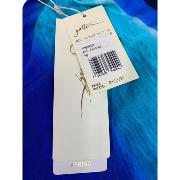 Size 6 Gottex Women's Halter Style New Sunrise Swimsuit Blue Pink - Picture 6 of 8